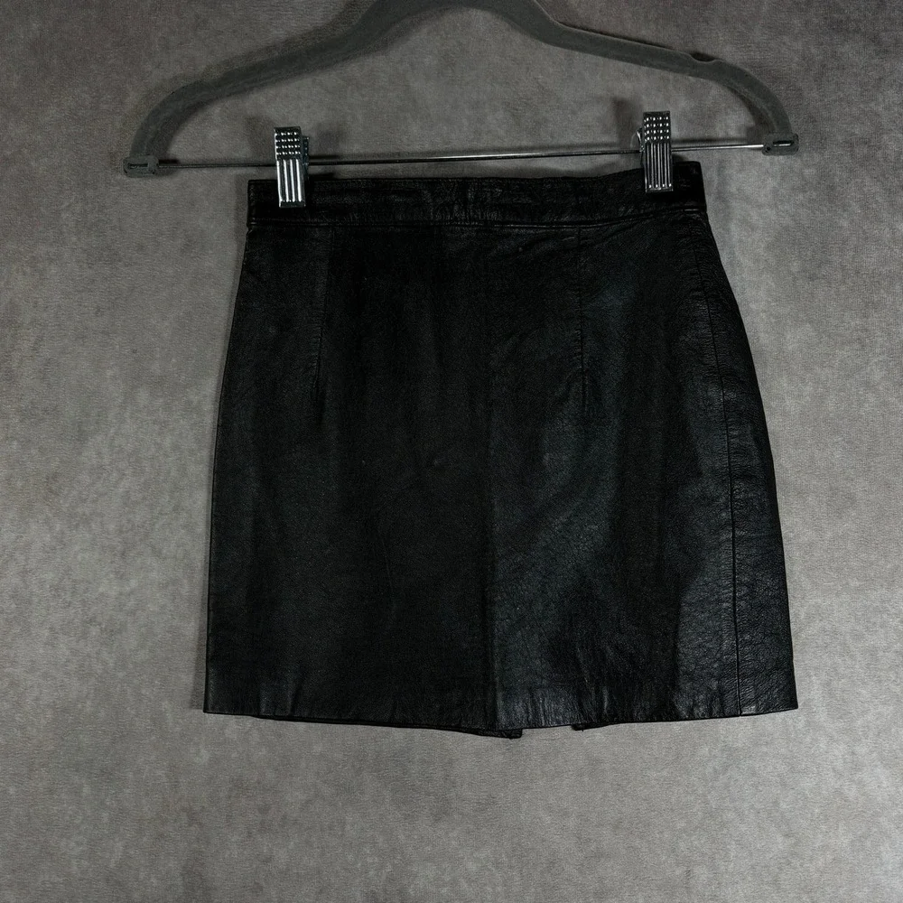 Vintage Gossip Leather Mini Skirt Womens 8 Black Pencil High Waisted 80s 90s Y2K